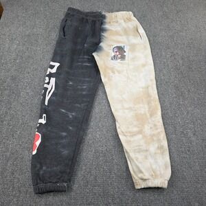 CHEMISTRY Mens Split Tie Dye Graphic‎ Sweatpants Poetic Justice Tupac Size L VTG